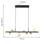 4324-5P, подвесная люстра, L870xW160xH265/1800, 2xLEDx6W + 3xLEDx5W, 2160LM, 4000K, included — изображение 2