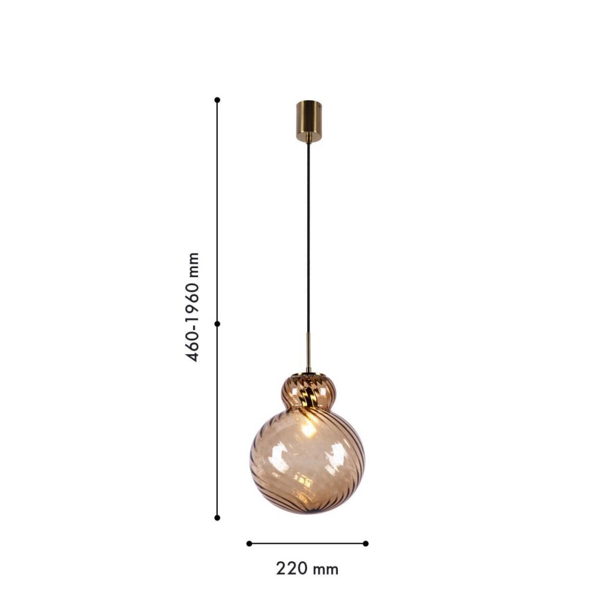 4268-1P, подвес, D220xH460/1960, 1xE14x40W, excluded — изображение 3