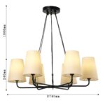 2364-6P, подвесная люстра, D740xH240/1240, 6xE14x40W, excluded — изображение 3