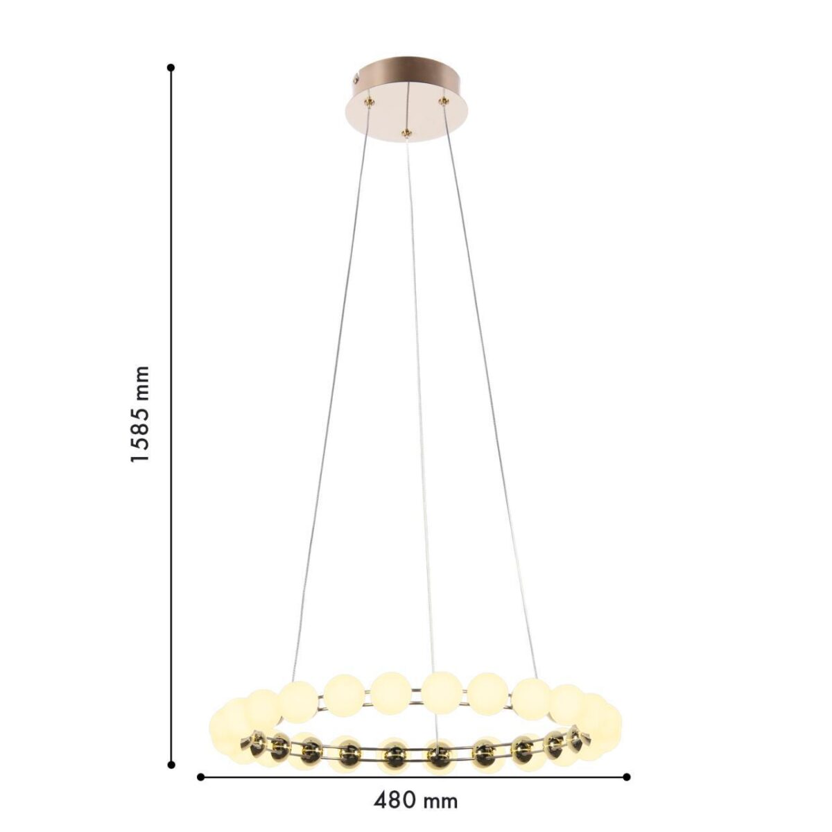 4590-5P, подвесная люстра, D480xH1585, LEDx27W, 2150LM, 4000K, included — изображение 3