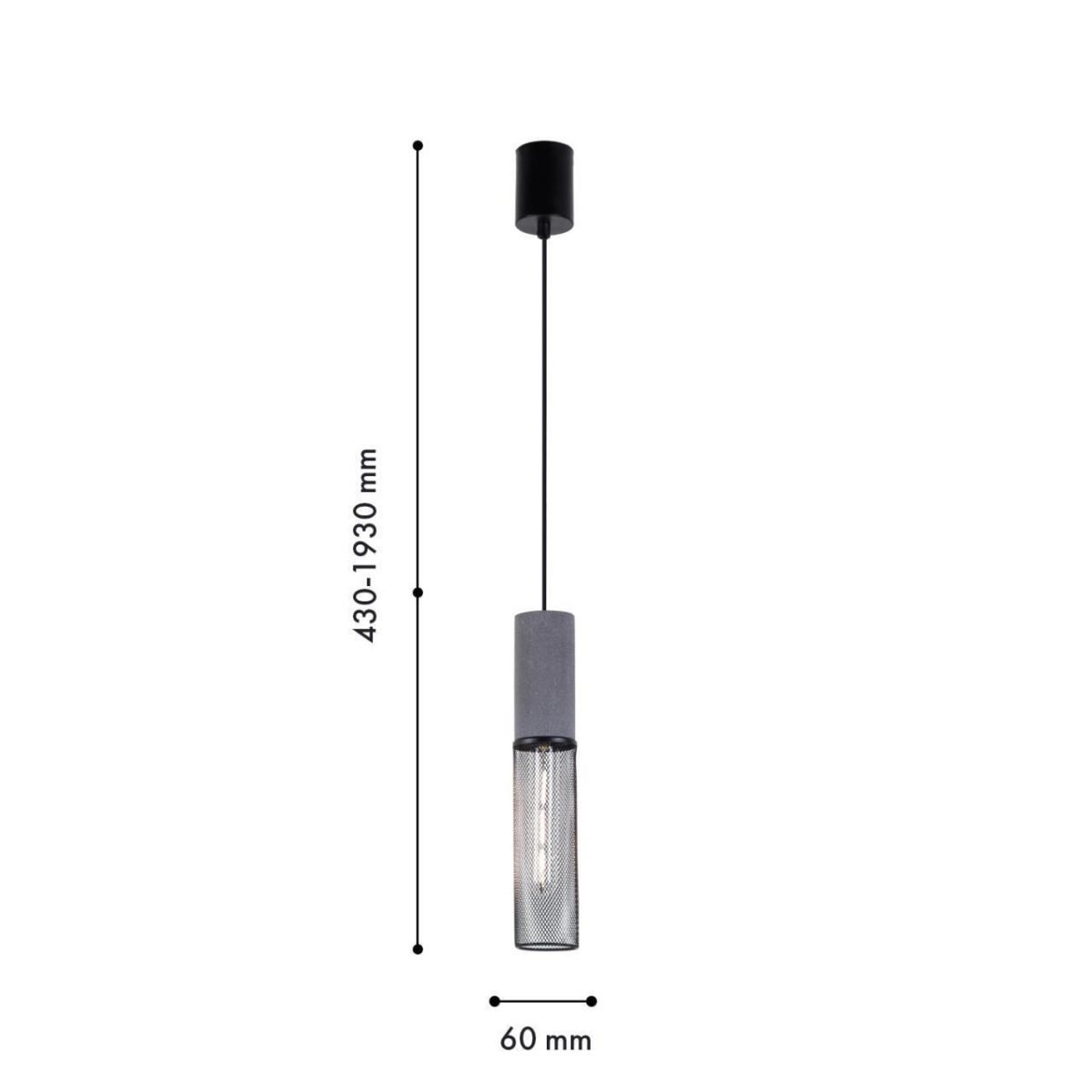 4272-1P, подвес, D60xH430/1930, 1xE27x60W, excluded — изображение 3