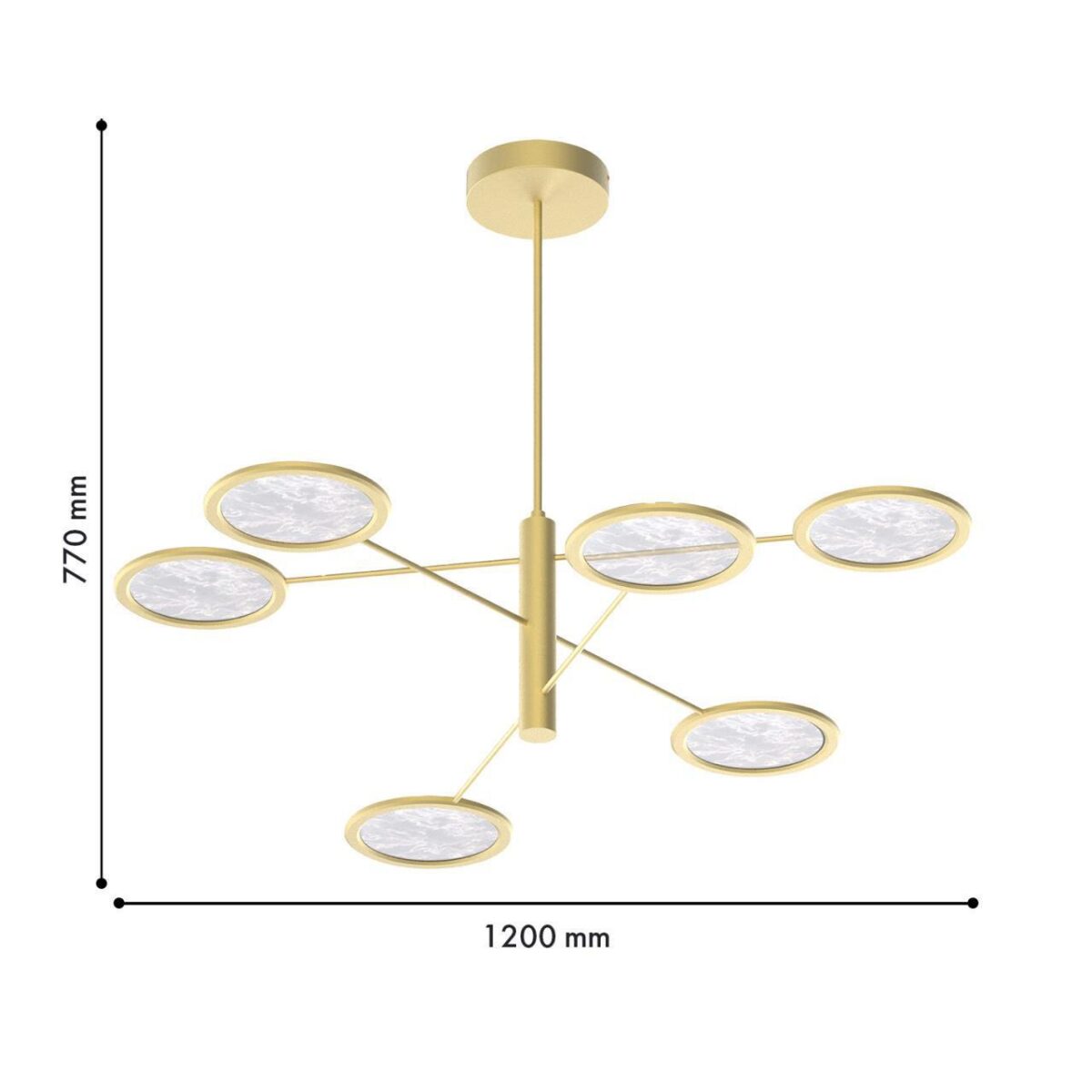 4374-6P, подвесная люстра, D1200xH770, 6xLEDx9W, 3240LM, 4000K, CRI>90, included — изображение 3