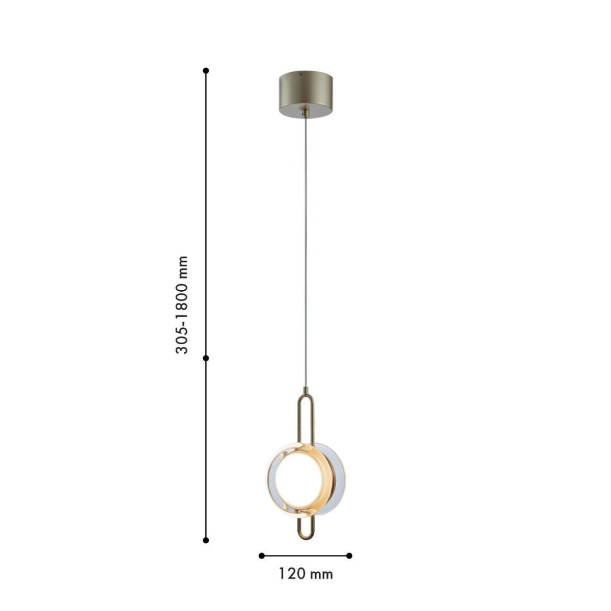 4334-2P, подвес, D120xH355/1800, 2xLEDx4W, 640LM, 4000K, included — изображение 2
