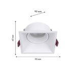 4521-1C, врезной светильник, L90xW90xH45, cutout:L80xW80, 1xGU10x35W, IP20, excluded — изображение 2