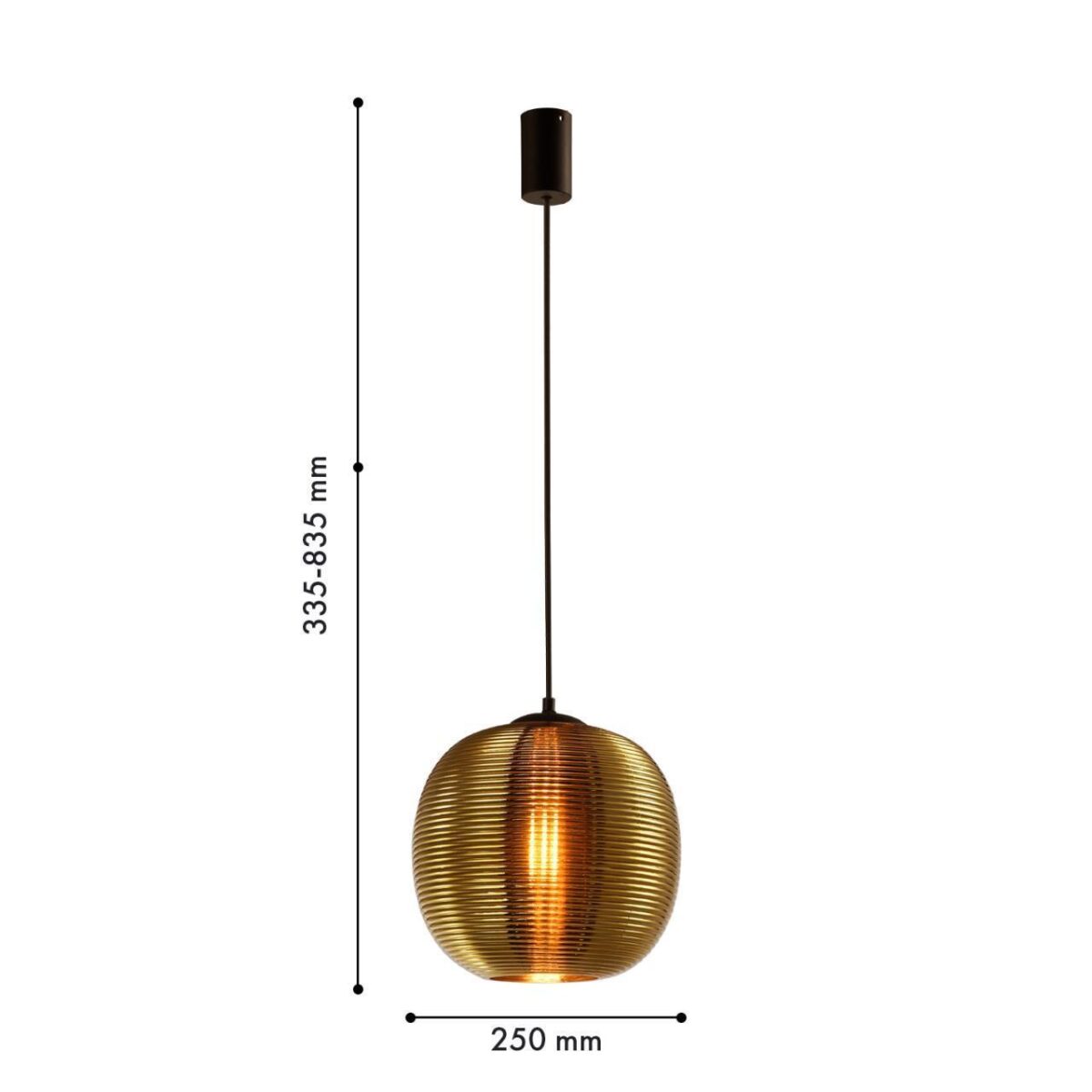 4261-1P, подвес, D250xH335/1835, 1xE27x40W, excluded — изображение 2