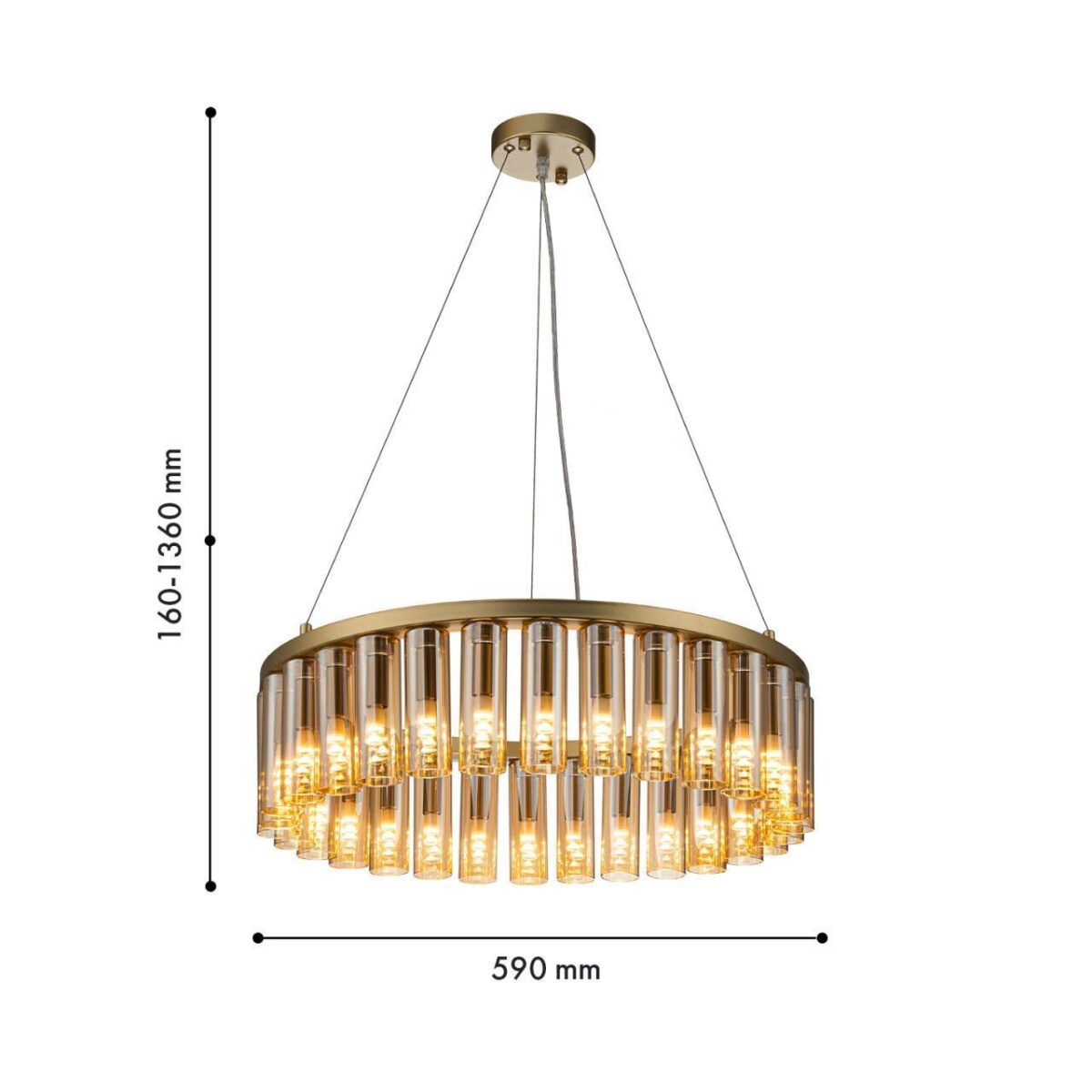 4503-30P, подвесная люстра, D590xH160/1360, 30xG9LEDx2W, 2100LM, 3000K, included — изображение 3