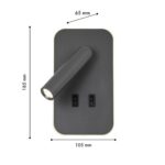 4499-2W, настенный светильник, D65xW105xH185, LEDx3W + LEDx5W, 480LM, 4000K, included, switch — изображение 2