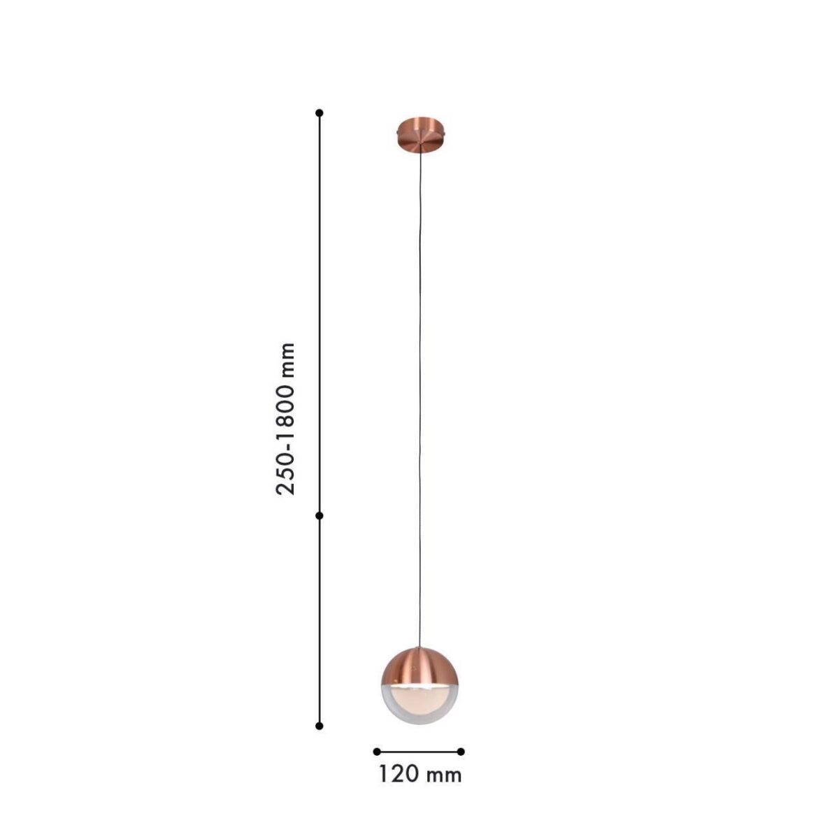 4371-1P, подвес, D120xH250/1800, LEDx5W, 350LM, 4000K, CRI>90, included — изображение 2