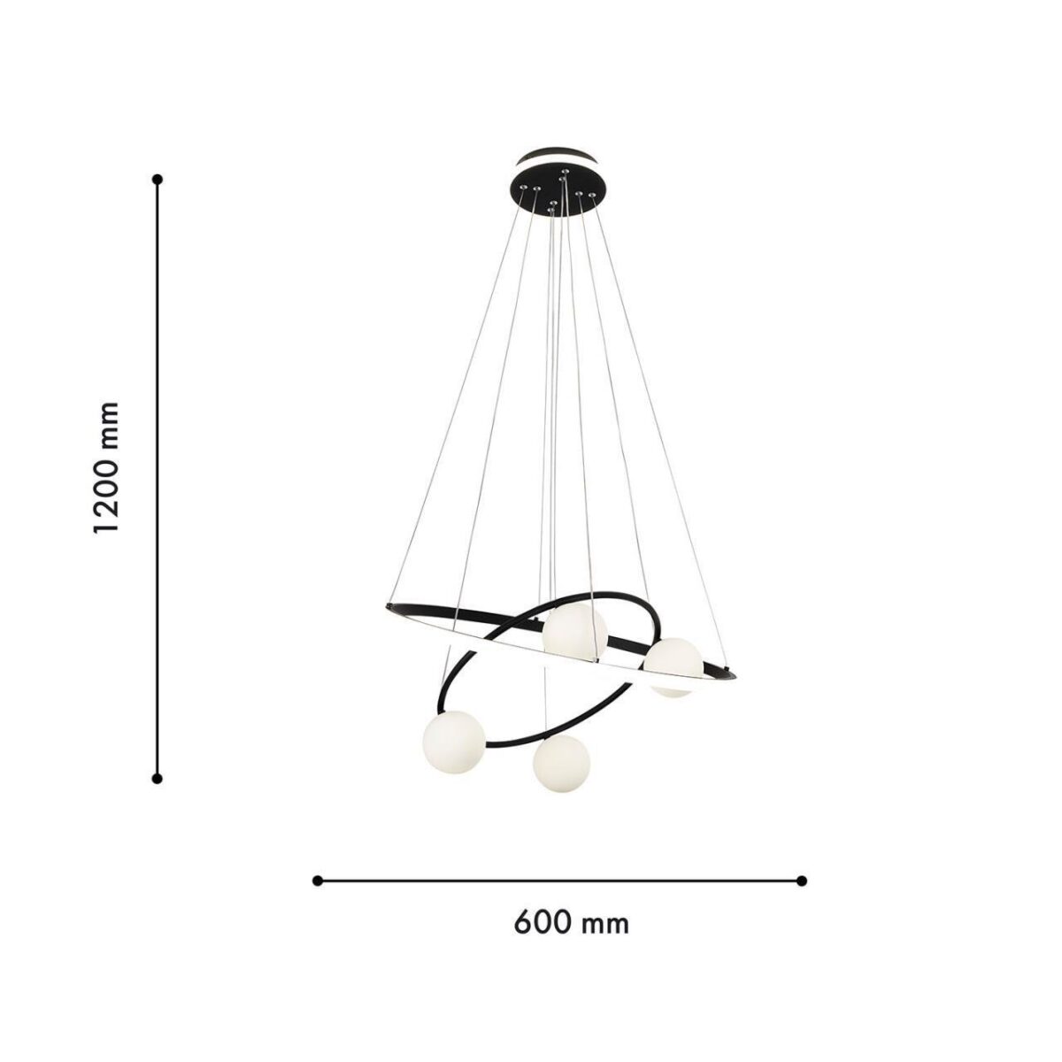 4184-6P, подвесная люстра, D600xH150/1200, 4xG9LEDx10W, excluded + LEDx70W + LEDx20W, 4050LM, 3000-6000K, included, remote control — изображение 3