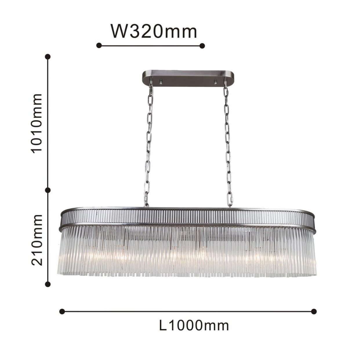 4201-12P, подвесная люстра, L1000xW320xH380/1220, 12xE14x40W, excluded — изображение 3