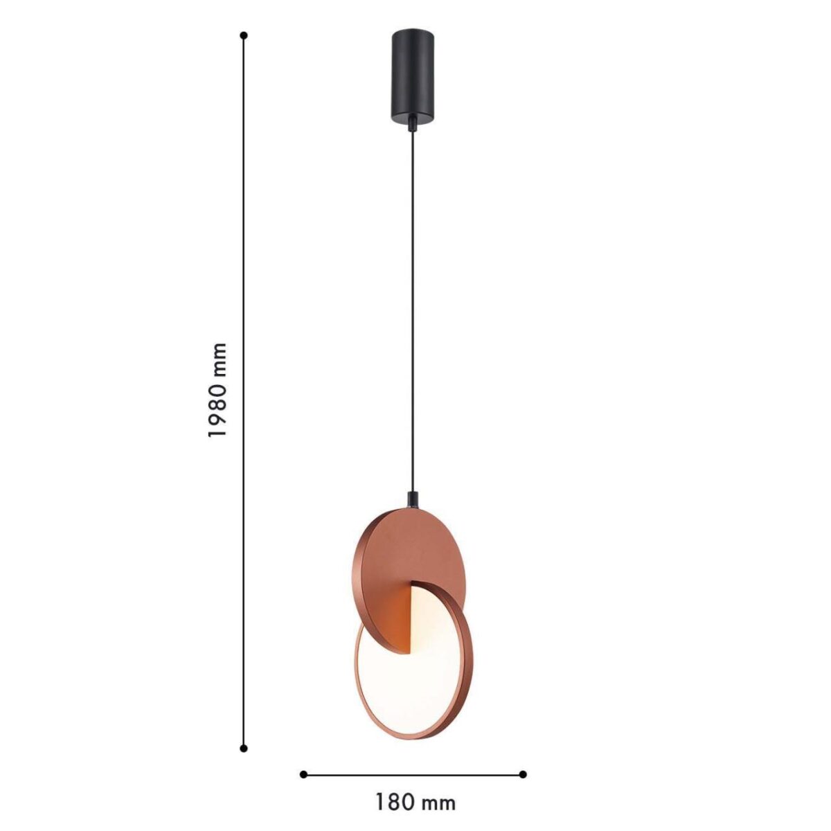 4607-1P, подвес, L180xW170xH405/1980, LEDx7W, 910LM, 3000K, included — изображение 3