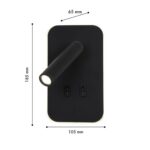 4497-2W, настенный светильник, D65xW105xH185, LEDx3W + LEDx5W, 480LM, 4000K, included, switch — изображение 2