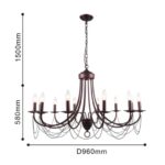 2590-12P, подвесная люстра, D960xH580/2080, 12xE14x40W, excluded — изображение 3