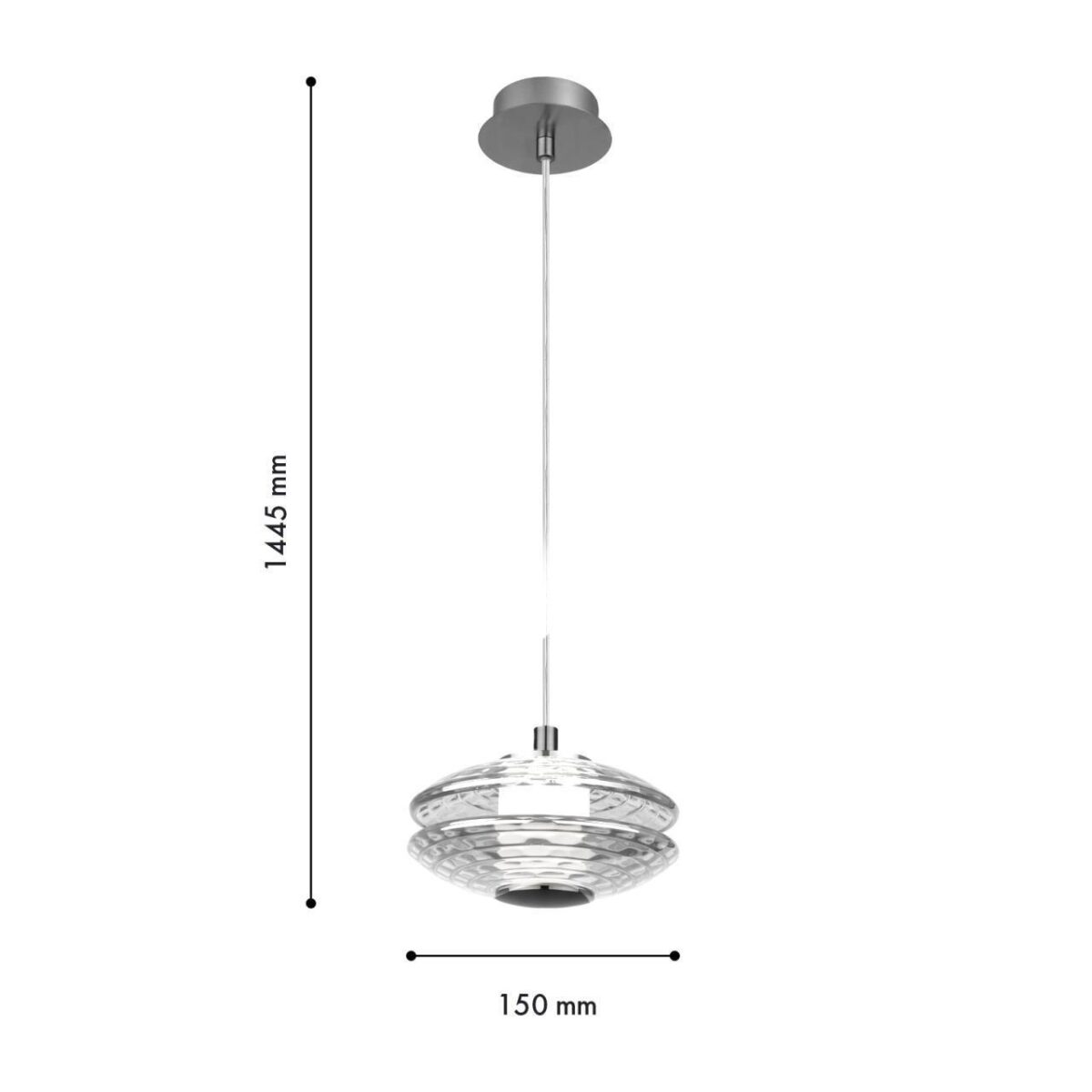 4643-1P, подвес, D150xH245/1445, LEDx6W, 630LM, 4000K, included — изображение 2