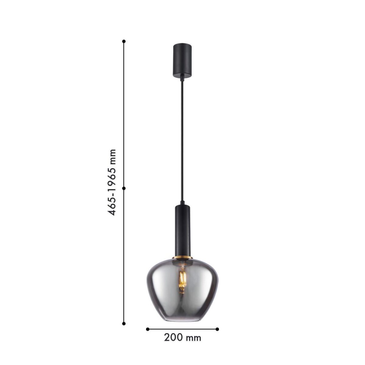 4357-1P, подвес, D200xH465/1965, 1xE27x40W, excluded — изображение 2