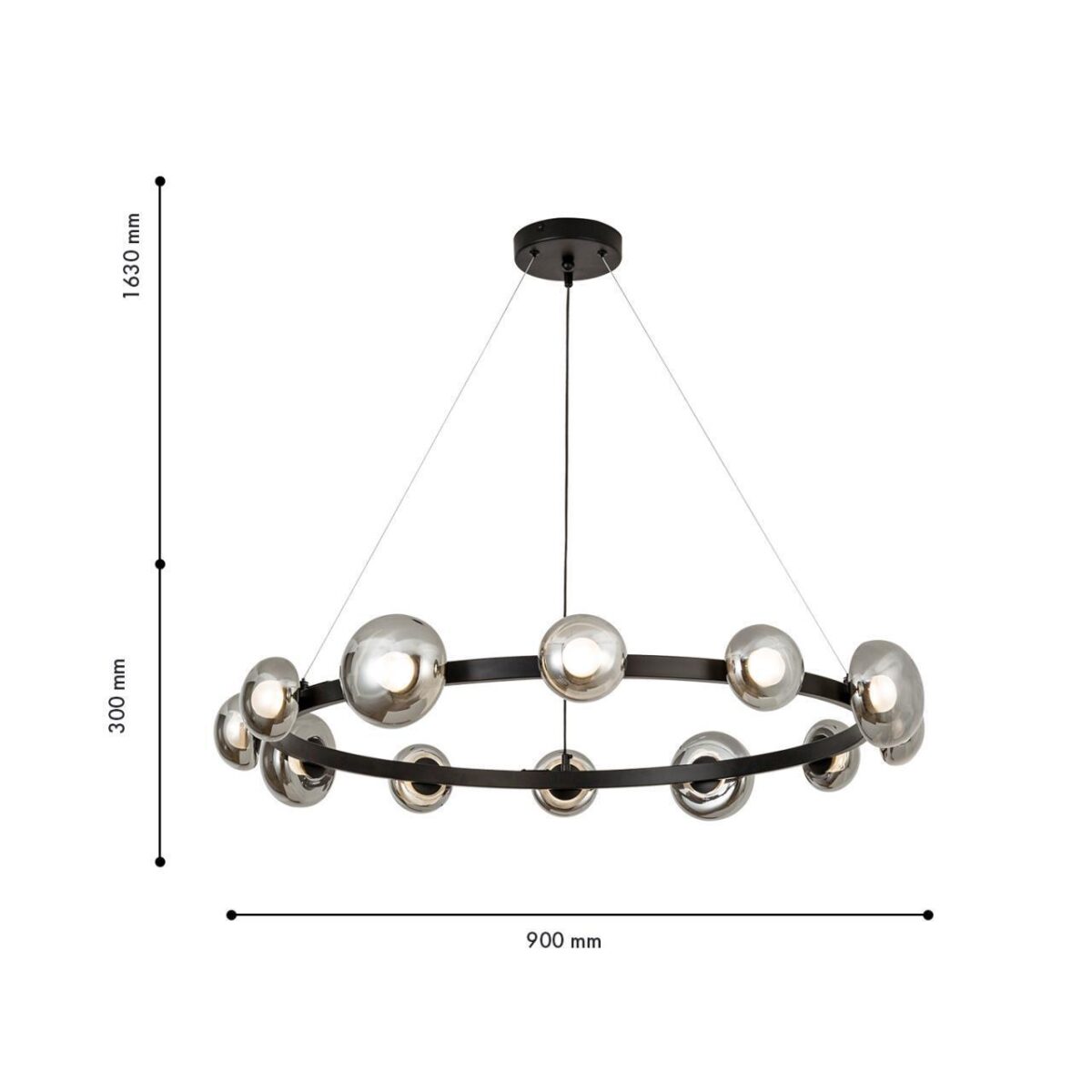 4517-12P, подвесная люстра, D900xH300/1630, 12xLEDx5W, 4800LM, 4000K, included — изображение 2
