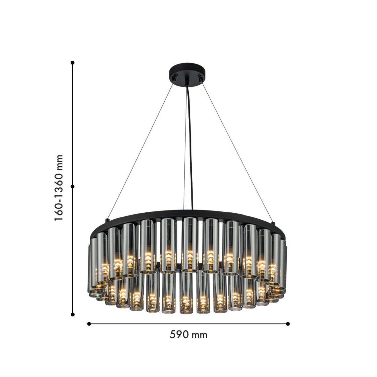 4504-30P, подвесная люстра, D590xH160/1360, 30xG9LEDx2W, 2100LM, 3000K, included — изображение 3
