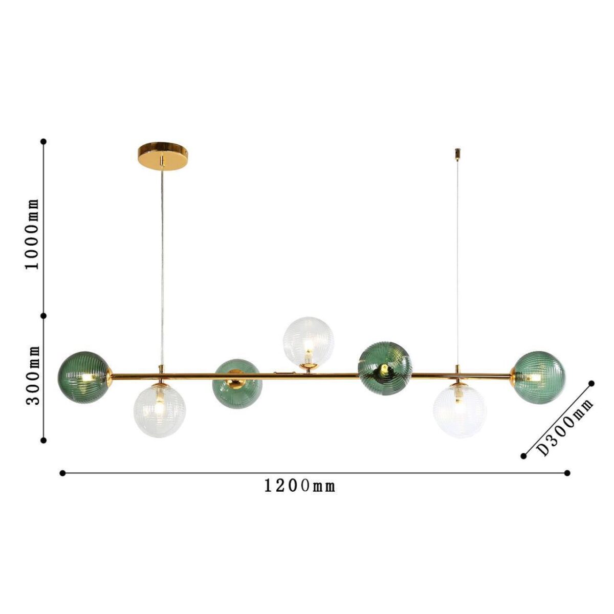 4035-7P, подвесная люстра, L1200xW300xH300/1300, 7xG9LEDx5W, excluded — изображение 3