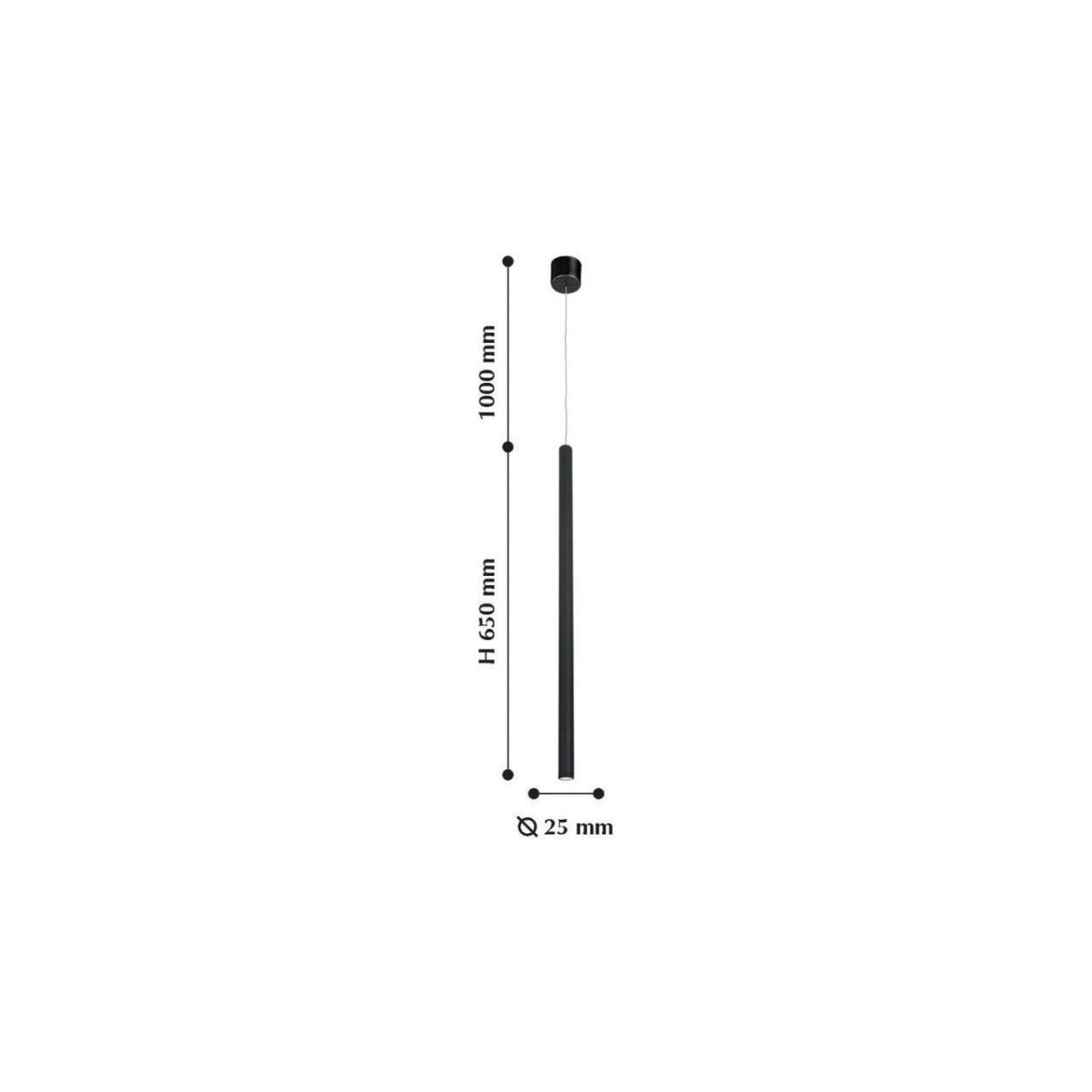 2235-1P, подвес, D25xH650/1650, LEDx5W, 400LM, 4000K, included — изображение 2