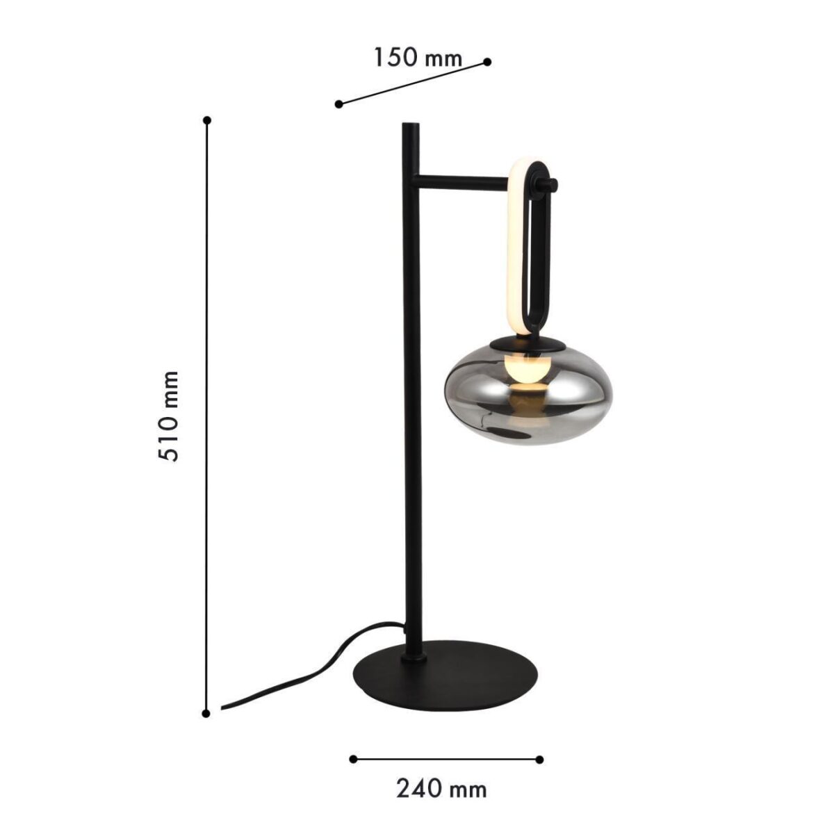 4284-1T, настольный светильник, L240xW150xH510, LEDx9W, 450LM, 4000K, included, switch — изображение 2