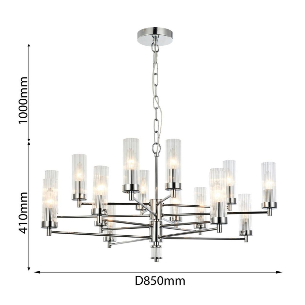 2672-16P, подвесная люстра, D850xH410/1410, 16xE14x40W, excluded — изображение 3