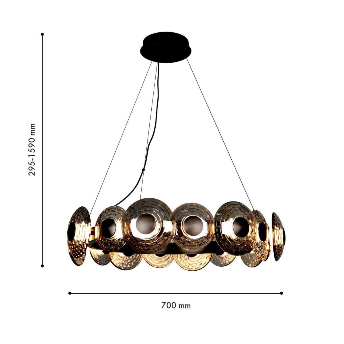 4642-16P, подвесная люстра, D700xH295/1590, LEDx72W, 8217LM, 4000K, included — изображение 2