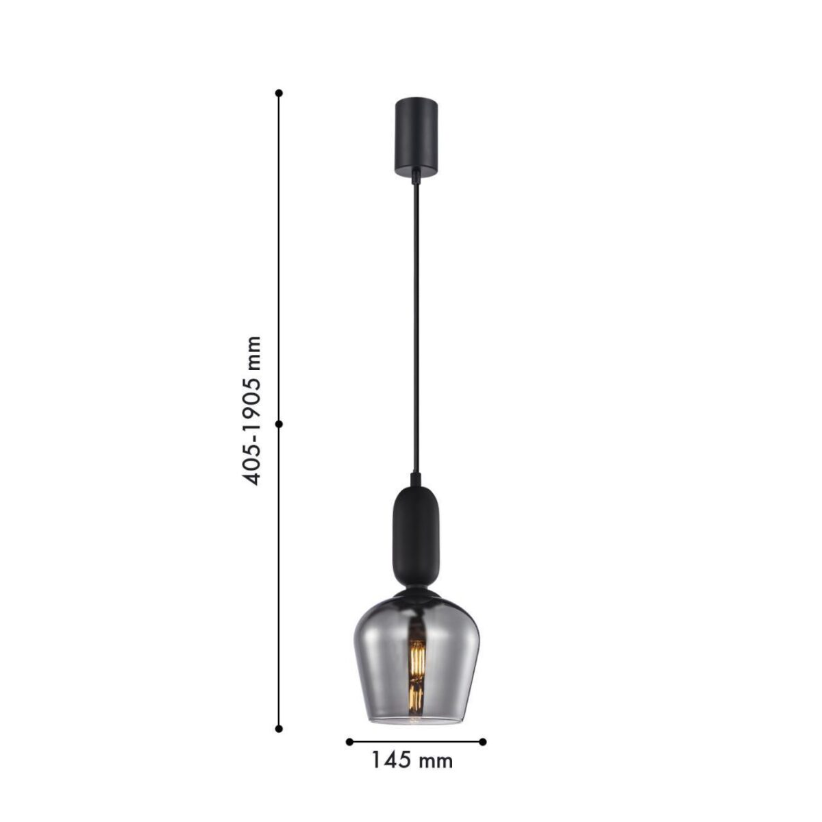 4353-1P, подвес, D145xH405/1905, 1xE27x40W, excluded — изображение 2