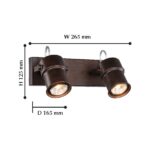 2025-2W, настенный светильник, D165xW265xH125, 2xGU10LEDx5W, 560LM, 3000K, included — изображение 2