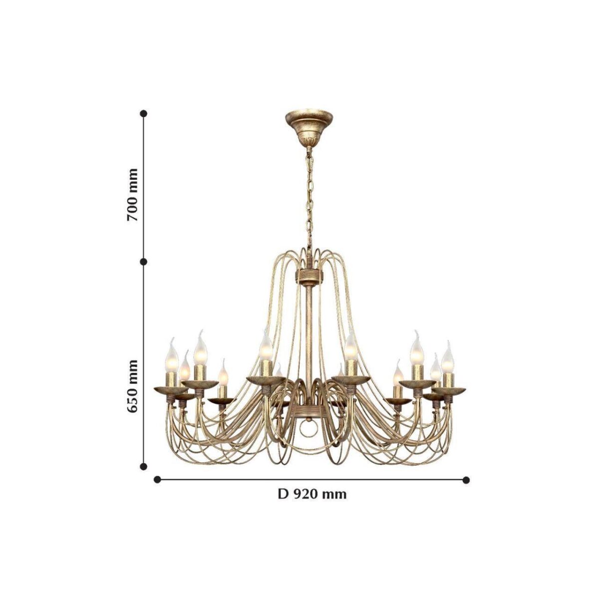2163-12P, люстра подвесная, D920xH650/1350, 12xE14x40W, excluded — изображение 6