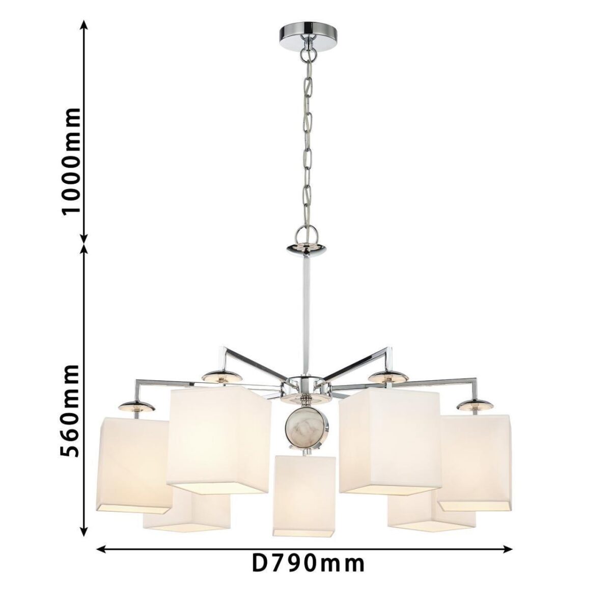 2821-7P, подвесная люстра, D790xH455/1520(H560/1625), 7xE14x40W, excluded — изображение 8
