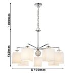 2821-7P, подвесная люстра, D790xH455/1520(H560/1625), 7xE14x40W, excluded — изображение 8