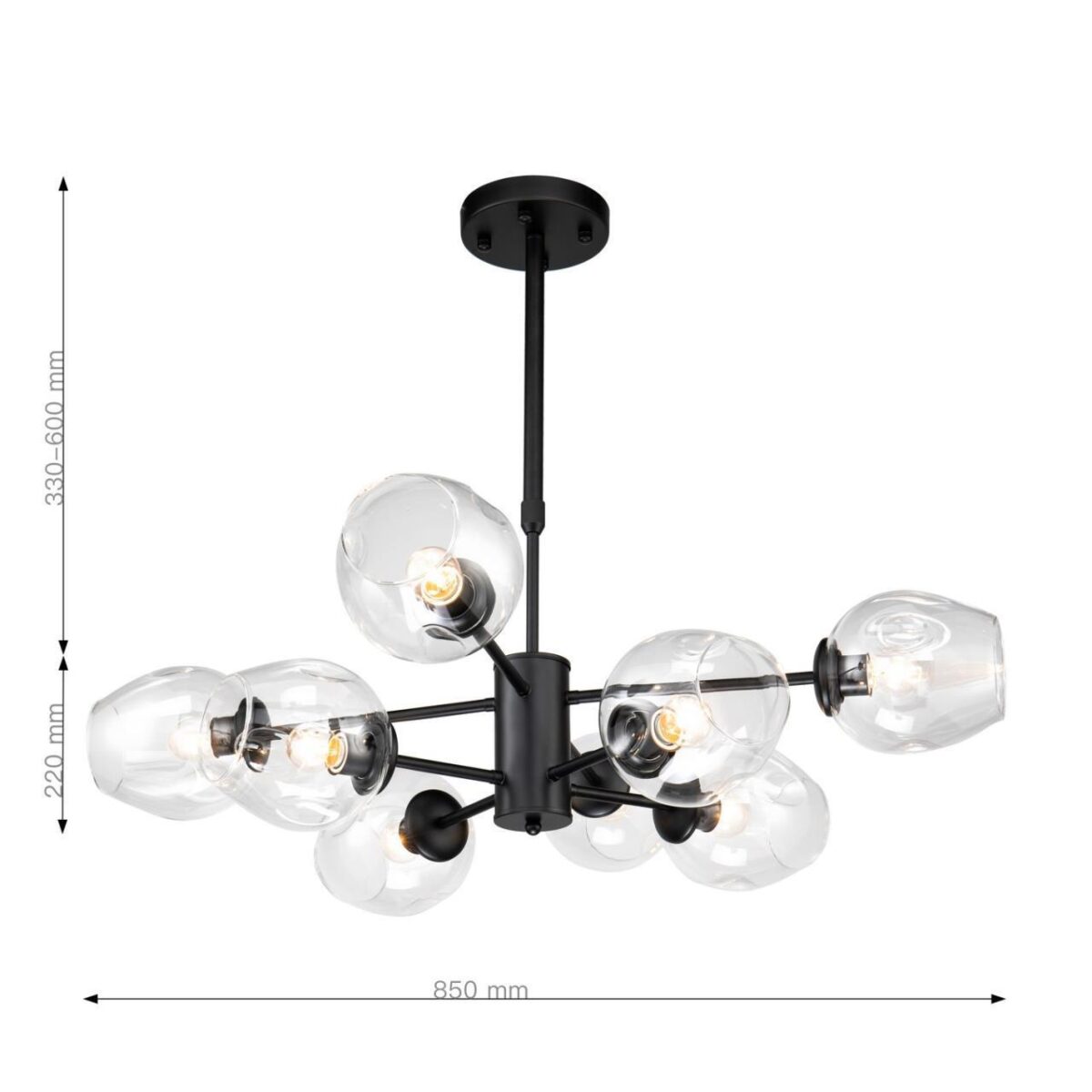 2626-8P, подвесная люстра, D850xH550/820, 8xE27x40W, excluded — изображение 3