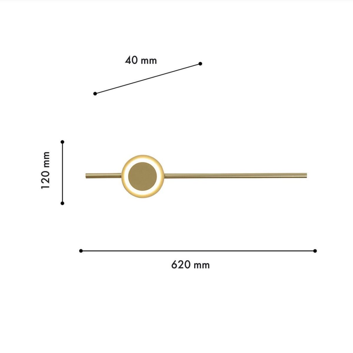 4164-1W, настенный светильник, D40xW120xH620, LEDx14W, 735LM, 4000K, included — изображение 3