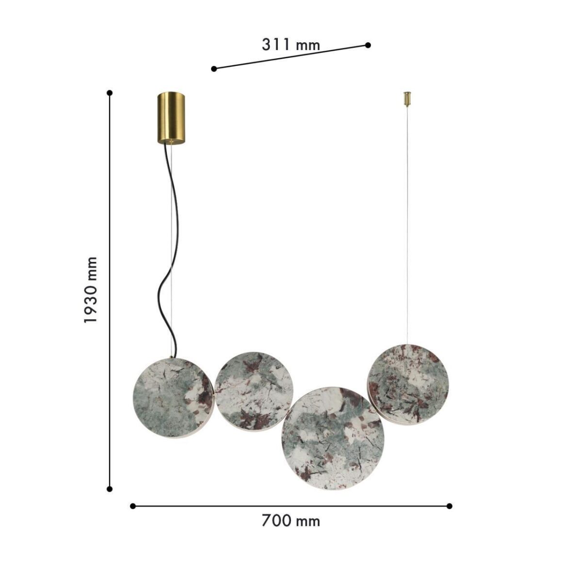 4447-4P, подвесная люстра, L700xW80xH1930, LEDx32W, 670LM, 4000K, included — изображение 3