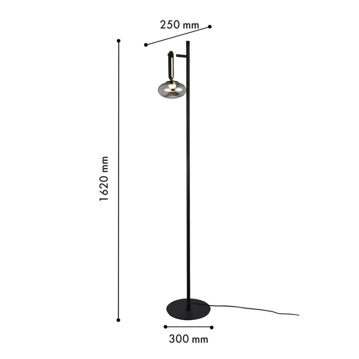 4284-1F, напольный светильник, L300xW250xH1620, LEDx9W, 450LM, 4000K, included, switch — изображение 2