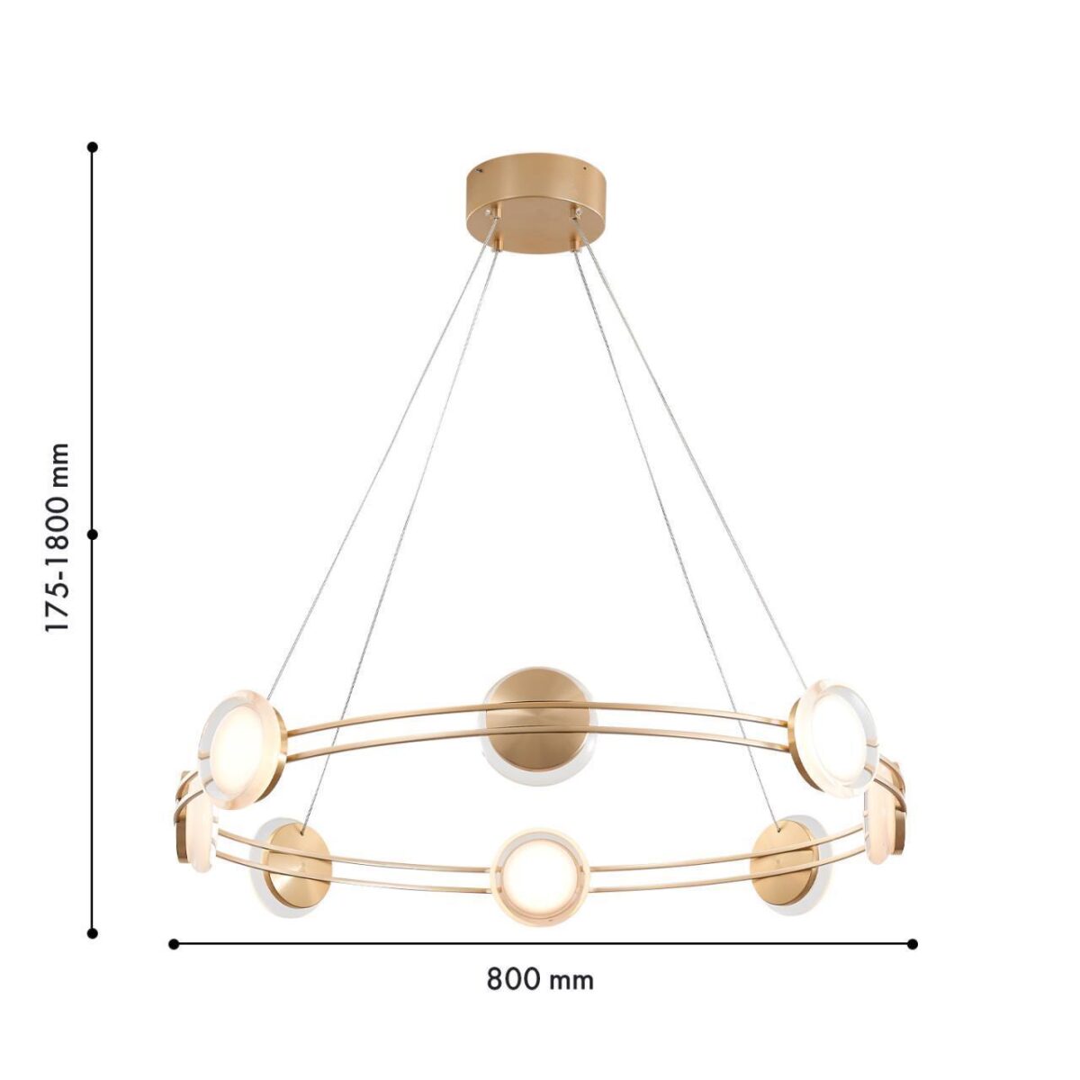 4334-8P, подвесная люстра, D800xH175/1800, 8xLEDx4W, 2560LM, 4000K, included — изображение 2