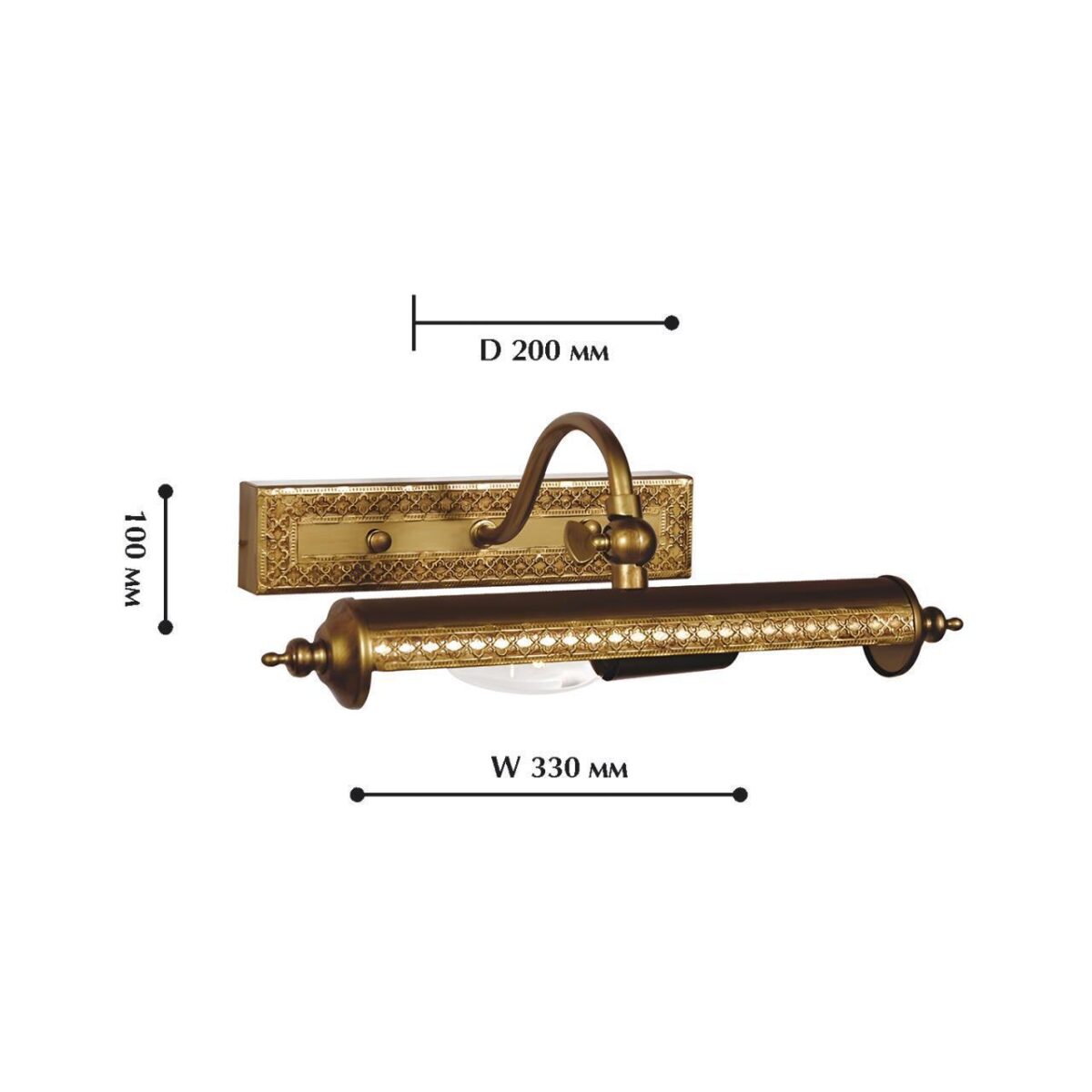 1287-1W, настенный светильник, D200xW330xH100, 1xE14x40W, excluded — изображение 3