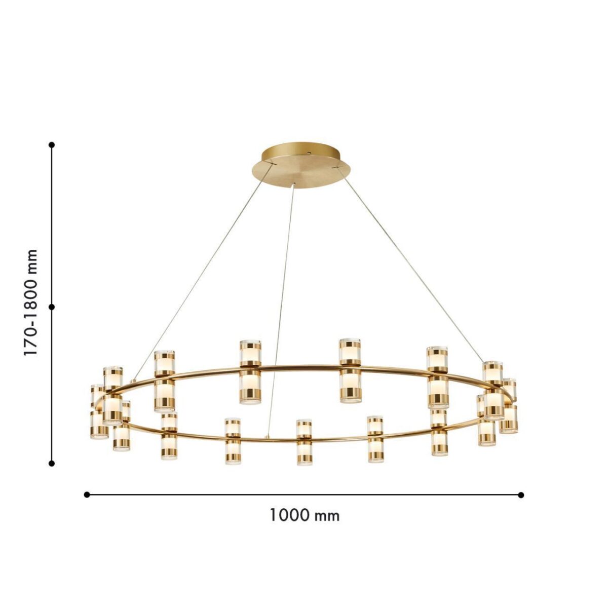 4323-15P, подвесная люстра, D1000xH170/1800, 15xLEDx3W, 3600LM, 4000K, included — изображение 2