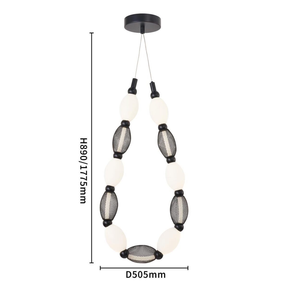 4560-1PC, подвесная/потолочная люстра, D160xH1780/2780 + D505xH890/1775 + D965xH820/1725, LEDx18W, 1080LM, 4000K, included — изображение 6