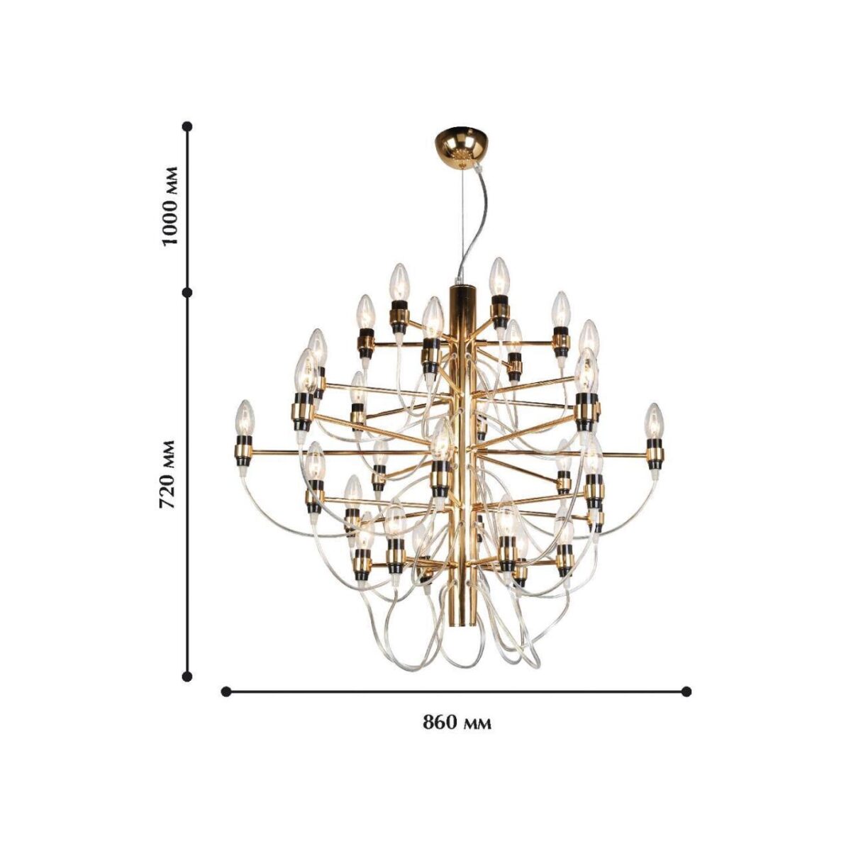 1893-30P, люстра подвесная, D860xH720/1720, 30xE14x40W, excluded — изображение 2