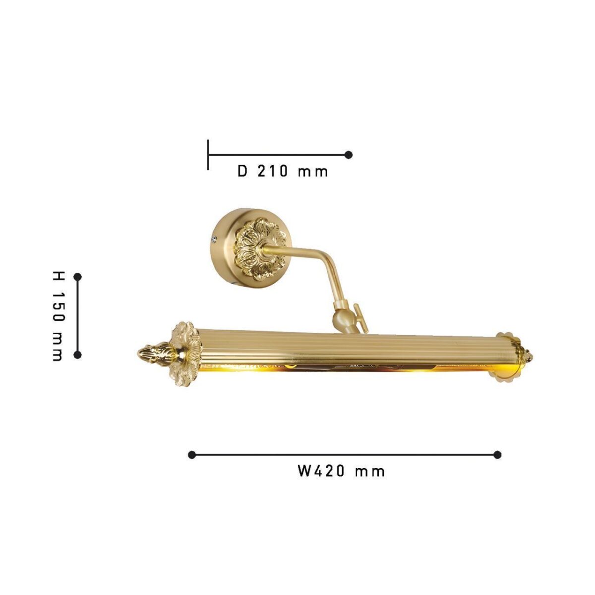 1259-2W, настенный светильник, D210xW420xH150, 2xE14x25W, included — изображение 2