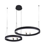 4474-2P, подвесная люстра, D830xH1000/1800, LEDx53W + LEDx33W + 4xLEDx3W, 2075LM, 3000-6500K, included, remote control