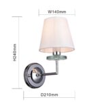 2616-1W, настенный светильник, D210xW140xH240, 1xE14x40W, excluded — изображение 3