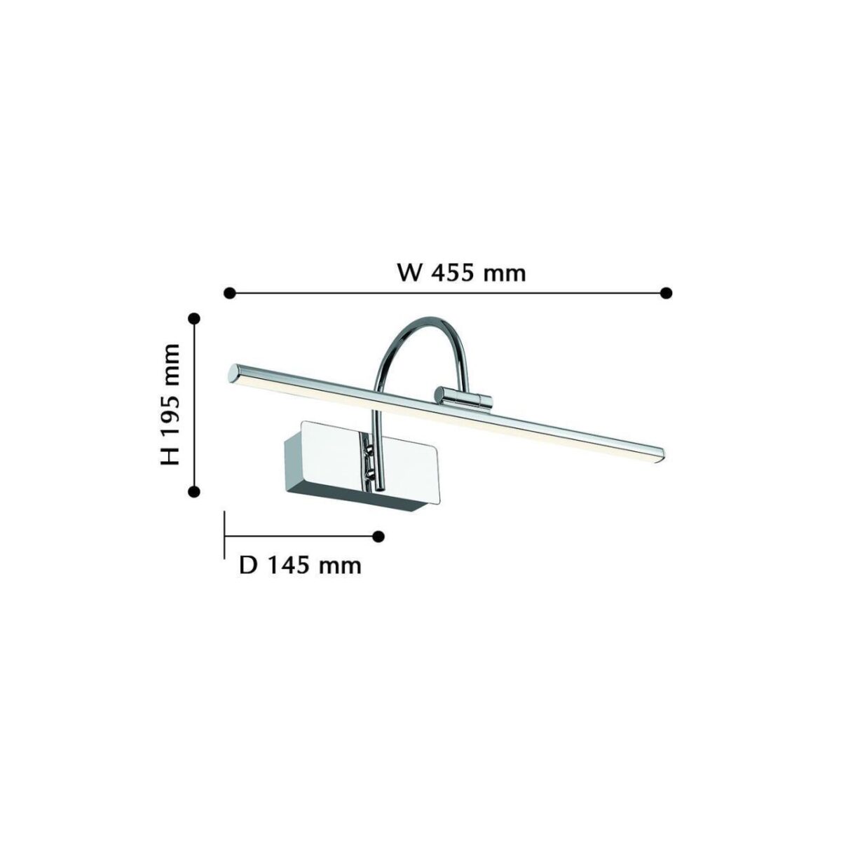 2431-1W, настенный светильник, D170xW460xH195, 1xLEDx8W, 640LM, 4000K, IP44, included — изображение 3