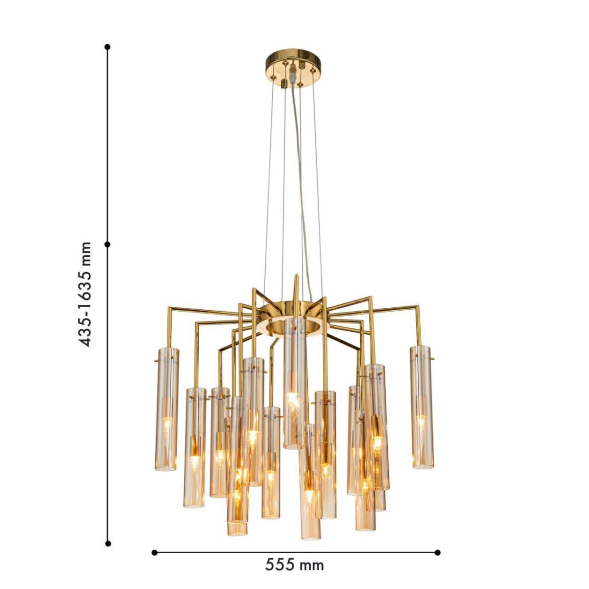 4500-15P, подвесная люстра, D555xH435/1635, 15xG9x25W, excluded — изображение 2