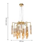 4500-15P, подвесная люстра, D555xH435/1635, 15xG9x25W, excluded — изображение 2