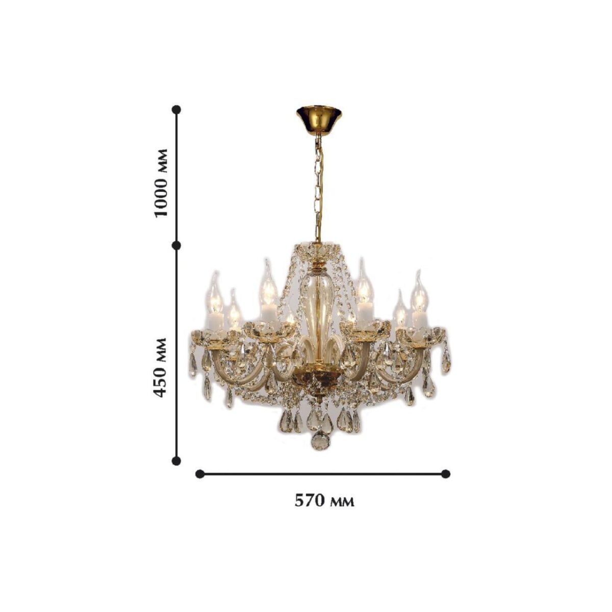 1738-8P, люстра подвесная, D570xH450/1450, 8xE14x40W, excluded — изображение 2