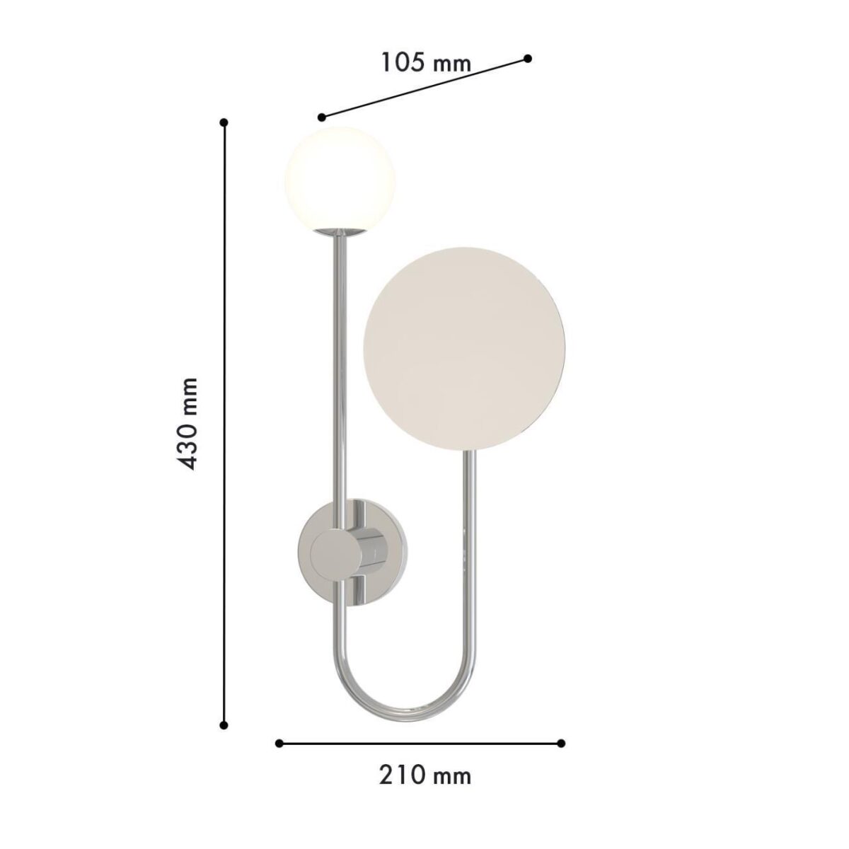 4565-1W, настенный светильник, D100xW210xH430, 1xG9x40W, IP20, excluded — изображение 2