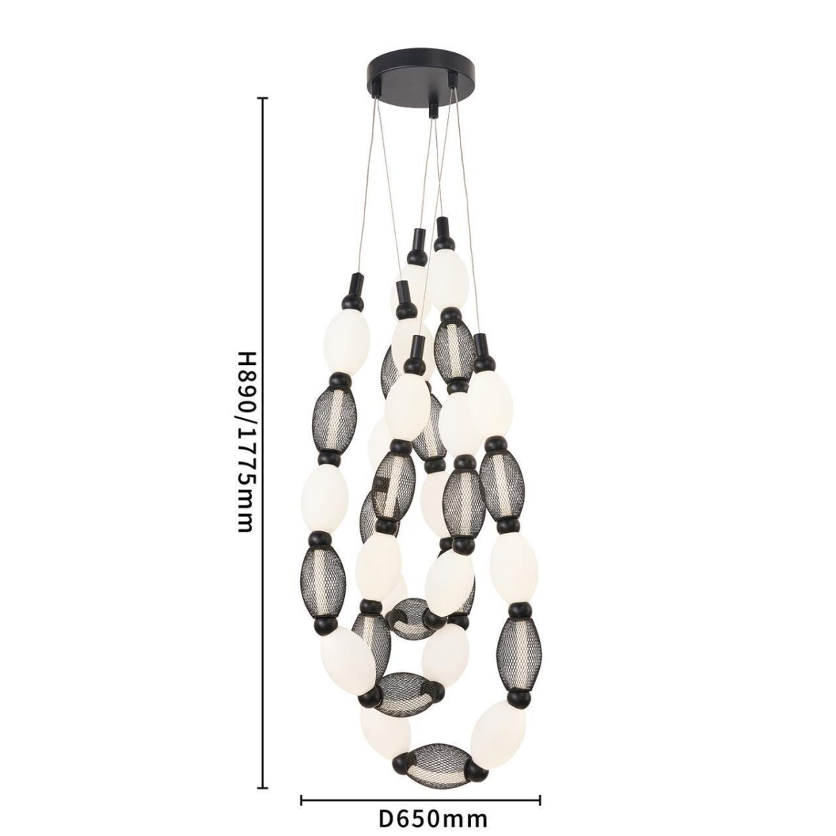 4560-3PC, подвесная/потолочная люстра, D200xH1780/2780 + D650xH890/1775 + D1980xH820/1725, 3xLEDx18W, 2230LM, 4000K, included — изображение 6