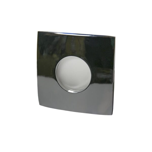 2593-1C, светильник врезной, лампа в комплекте, размеры L*H: 83*83 мм, диаметр монтажного отверстия 73 мм, материал алюминий, цвет хром, степень защиты: IP44, мощность лампы 5W, тип лампы MR16, цоколь GX53